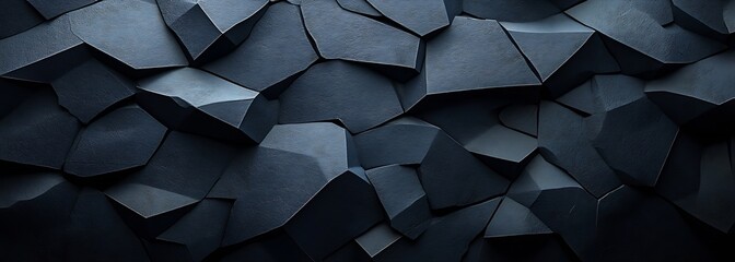 Leinwandbilder - Abstract Dark Polygon Background with Low Poly Pattern and Faceted Texture for Modern Design Trends : Generative AI