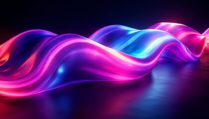 Aufkleber - Radiant Curves of Colorful Light Creating a Fluid and Dynamic Atmosphere : Generative AI