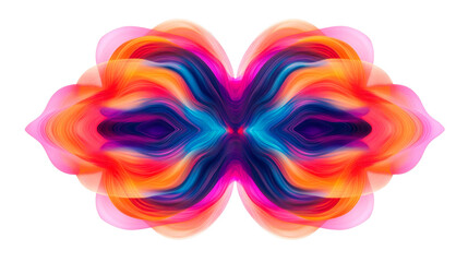 Wall Mural - symmetrical colorful shapes pattern in pink, blue and orange, cut out transparent
