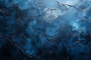 Fototapete - Abstract textured dark blue painting evoking depth and mystery perfect for backgrounds and artistic visual design elements : Generative AI