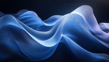 Poster - Fluid Blue Waves in Motion Capturing the Essence of Smooth Oceanic Layers : Generative AI