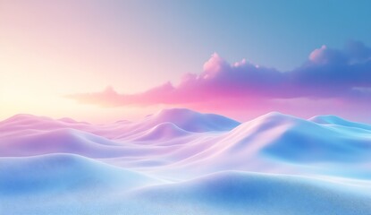 Aufkleber - Dreamy pastel hills under a soft sunset sky with clouds creating a beautiful serene landscape : Generative AI