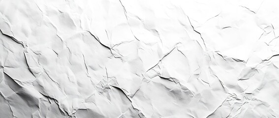 Fototapete - Crinkled White Paper Texture Background Abstract Wrinkled Surface Design Blank Empty Space Art : Generative AI