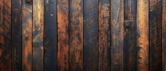 Leinwandbilder - Rustic Dark Wood Panel Background Showcasing Rich Grains and Textures Ideal for Backdrops and Design Elements : Generative AI