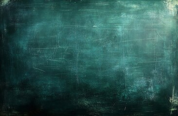 Aufkleber - Dark Teal Grunge Texture Background Chalkboard Effect Vintage Style Aged Pattern Backdrop Abstract Design Surface Rustic Dark Green : Generative AI