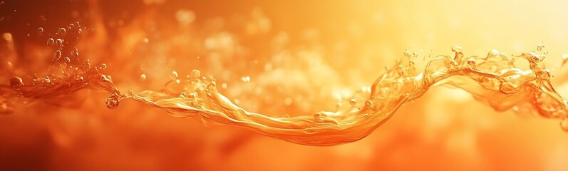 Aufkleber - Abstract Orange Liquid Splash Dynamic Movement Bright and Energetic Refreshing Drink Concept Artistic Fluid Motion : Generative AI
