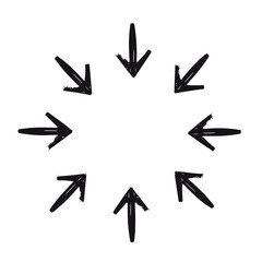 Wall Mural - minimalist arrows pointing inward icon representing focus or centralization in user interface design