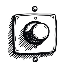 Wall Mural - hand-drawn control panel knob icon for ui system adjustments or audio settings