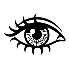 Wall Mural - minimalist eye icon representing visibility and view option in user interface design