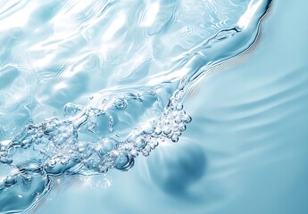 Poster - Abstract Water Ripple Surface with Bubbles and Sun Reflections Macro Photography for Backgrounds and Texture : Generative AI