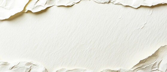 Fototapete - Textured White Crumpled Paper Background Blank Canvas for Creative Design Artistic Mockups and Minimalist Presentation : Generative AI