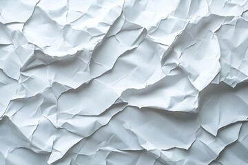 Poster - Abstract Crumpled White Paper Texture Detailed CloseUp of Wrinkled Surface Perfect for Backgrounds and Graphic Design Projects : Generative AI