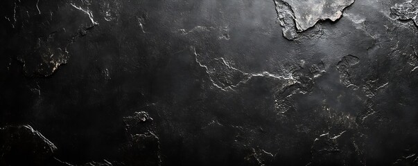Poster - Dark Black Stone Texture Background Abstract Rock Surface Natural Material Rough Grunge Pattern Industrial Design Modern Backdrop : Generative AI
