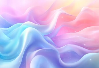 Poster - Soft and Dreamy Pastel Waves with a Magical Glow and Infinite Flow : Generative AI