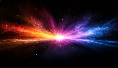 Fototapete - Dramatic cosmic scene with vibrant colors radiating outward creating a visual spectacle of energy : Generative AI