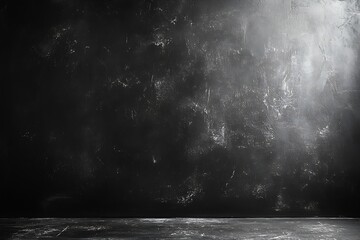 Aufkleber - Dark Textured Black Background Studio Photography for Dramatic Effects and Product Display with Moody Lighting : Generative AI