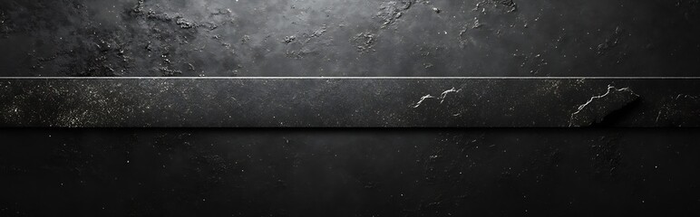 Poster - Striking Dark Stone Texture Background with Horizontal Line Detail for Modern and Industrial Designs : Generative AI