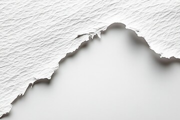 Fototapete - Abstract Minimalist Texture Torn White Paper Edge on Clean Background Modern Artistic Composition Copy Space for Text Graphic Design : Generative AI