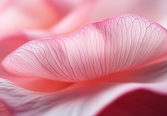 Poster - Stunning macro view of softly layered pink lotus flower petals highlighting their delicate beauty : Generative AI