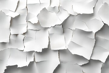 Fototapete - Cracked Peeling White Paint Texture on Wall Abstract Background Weathered Grunge Surface Old Wall Detail : Generative AI