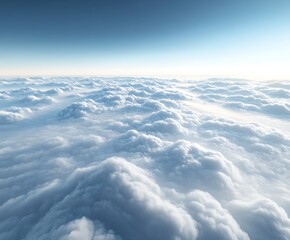 Poster - Breathtaking Aerial View of Clouds Under Blue Sky Heavenly Landscape of White Clouds Peaceful Skyline Scenery Dreamy : Generative AI