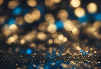 Wall Mural - focused lights black vintage glitter background gold blue card falling exciting glow glistering glam