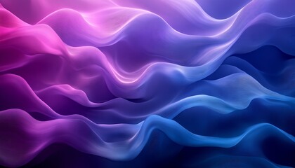 Fototapete - Dreamy flowing abstract waves in pink and blue tones offering a modern artistic flair : Generative AI