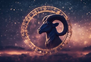 Wall Mural - night sky sign background zodiac abstract aries light astronomic shiny eye nebula galaxy astronomy b