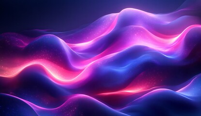 Fototapete - Sparkling Waves of Light in Mesmerizing Abstract Digital Artwork : Generative AI