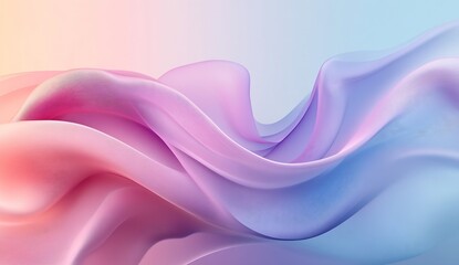 Leinwandbilder - Elegant flowing fabric waves in gentle pastel colors creating a dreamy abstract background with a light touch : Generative AI