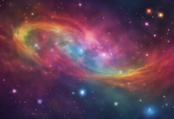 Wall Mural - posters artwork nebula stars brochures cosmic illustration rainbow colorful art galaxy background sh