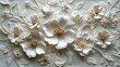 © Animash - Embossed flower arrangement in pure white tone high resolution images