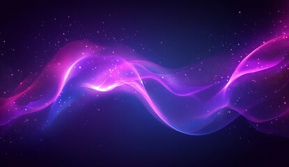 Aufkleber - Ethereal light wave featuring luminous colors and flowing patterns in cosmic space : Generative AI