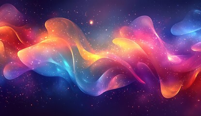 Fototapete - Translucent colorful swirls creating a mystical abstract scene filled with light and energy in a cosmic atmosphere : Generative AI