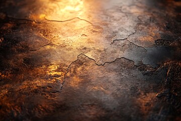 Poster - Dramatic Dark Stone Texture with Golden Lighting Perfect for High End Backgrounds and Product Photography : Generative AI
