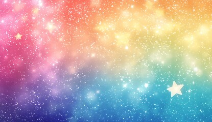 Fototapete - Dazzling colorful starry night sky with shimmering glitter and soft gradients creating a whimsical atmosphere : Generative AI