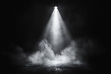 Fototapete - Dramatic Spotlight Shining Through Smoke Dark Stage with Spot Light for Performance and Effect : Generative AI