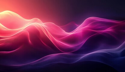 Fototapete - Fluid shapes in a mesmerizing blend of pink and purple tones creating an ethereal atmosphere : Generative AI