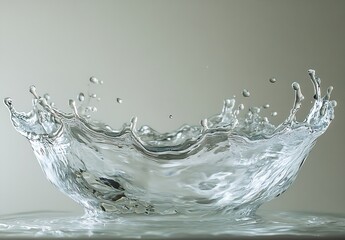 Poster - Dynamic Water Splash Crown with Splatter and Droplets Captivating Action Shot Perfect for Refreshment and Purity Themes : Generative AI