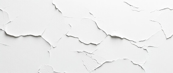 Poster - Abstract White Cracked Paint Texture Background Distressed Surface Old Wall Effect Grunge Pattern Backdrop : Generative AI