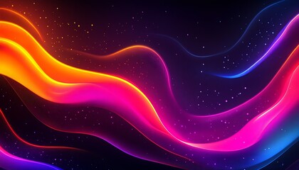 Fototapete - Spectacular gradient colors flowing seamlessly through abstract waves with a cosmic feel : Generative AI
