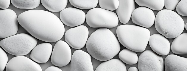 Aufkleber - White Stones Background Close Up Texture Elegant Pattern Smooth Neutral Backdrop : Generative AI