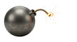© Leon - Isolated Old Bomb with Lit Fuse