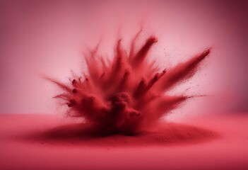 Wall Mural - red background powder explosion light pattern falling explode blow colourful festive movement freeze