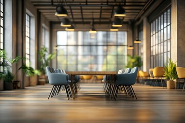 Leinwandbilder - Modern Office Interior with Conference Room Large Windows Open Space Workplace Stylish Design for Business Meetings and Collaboration : Generative AI