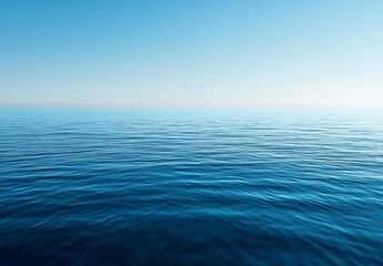 Fototapete - Calm Ocean View with Horizon Perfect for Meditation Relaxation Travel and Promoting a Sense of Peace : Generative AI