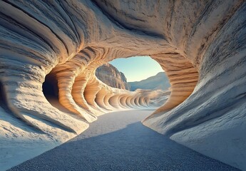 Aufkleber - Majestic Rocky Archways Forming Unique Patterns in Desert Caves : Generative AI