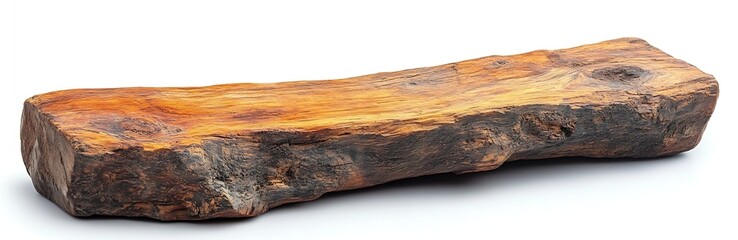Leinwandbilder - Rustic Wooden Log Isolated on White Background Natural Wood Texture Perfect for Crafts Furniture Design and Outdoor Decor Inspiration : Generative AI