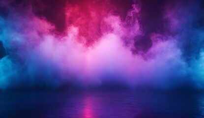 Aufkleber - Enchanting smoky ambiance with vibrant pink and blue shades creating an ethereal backdrop : Generative AI
