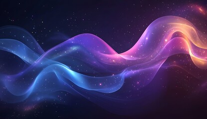 Poster - Ethereal waves in harmonious gradients of pink and blue creating a stunning visual feast for your senses : Generative AI